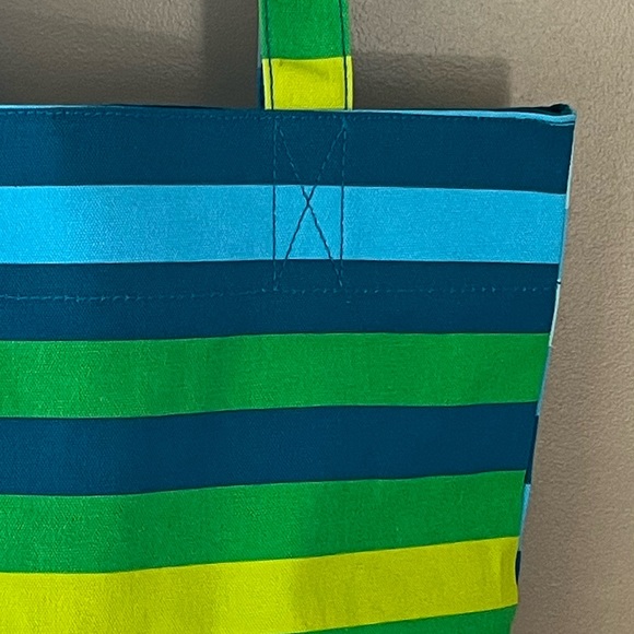 Striped Blue, Green and Yellow Tote Bag By Old Navy - Picture 6 of 13